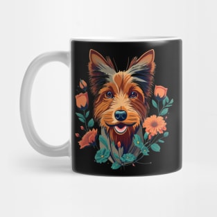 Australian Terrier with Flowers Mug